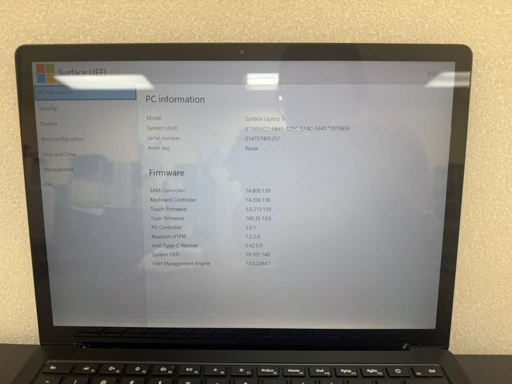 Microsoft Surface Laptop 3 1867 i5 8GB 256GB Black – BROKEN SCREEN