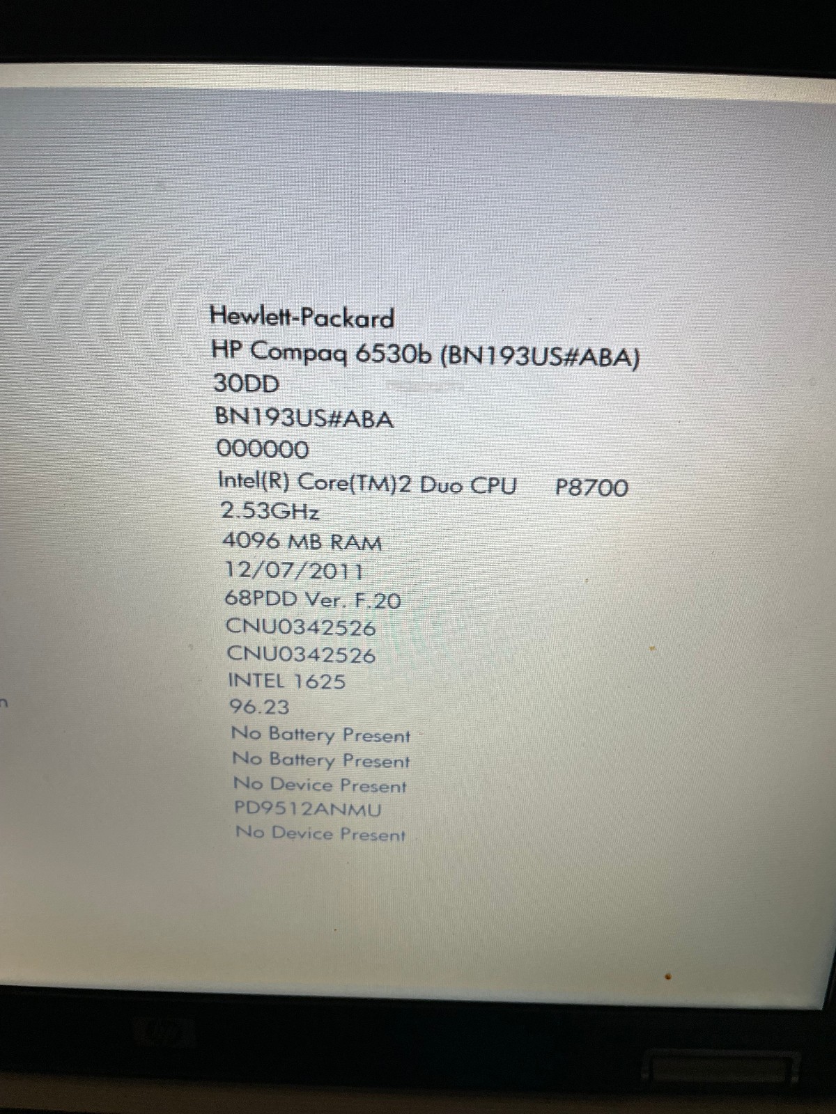 Lot of 6 HP (2) probook 6450B, (1) 6430b[HP-C], (2) Elitebook 6930p, (1) 8440p