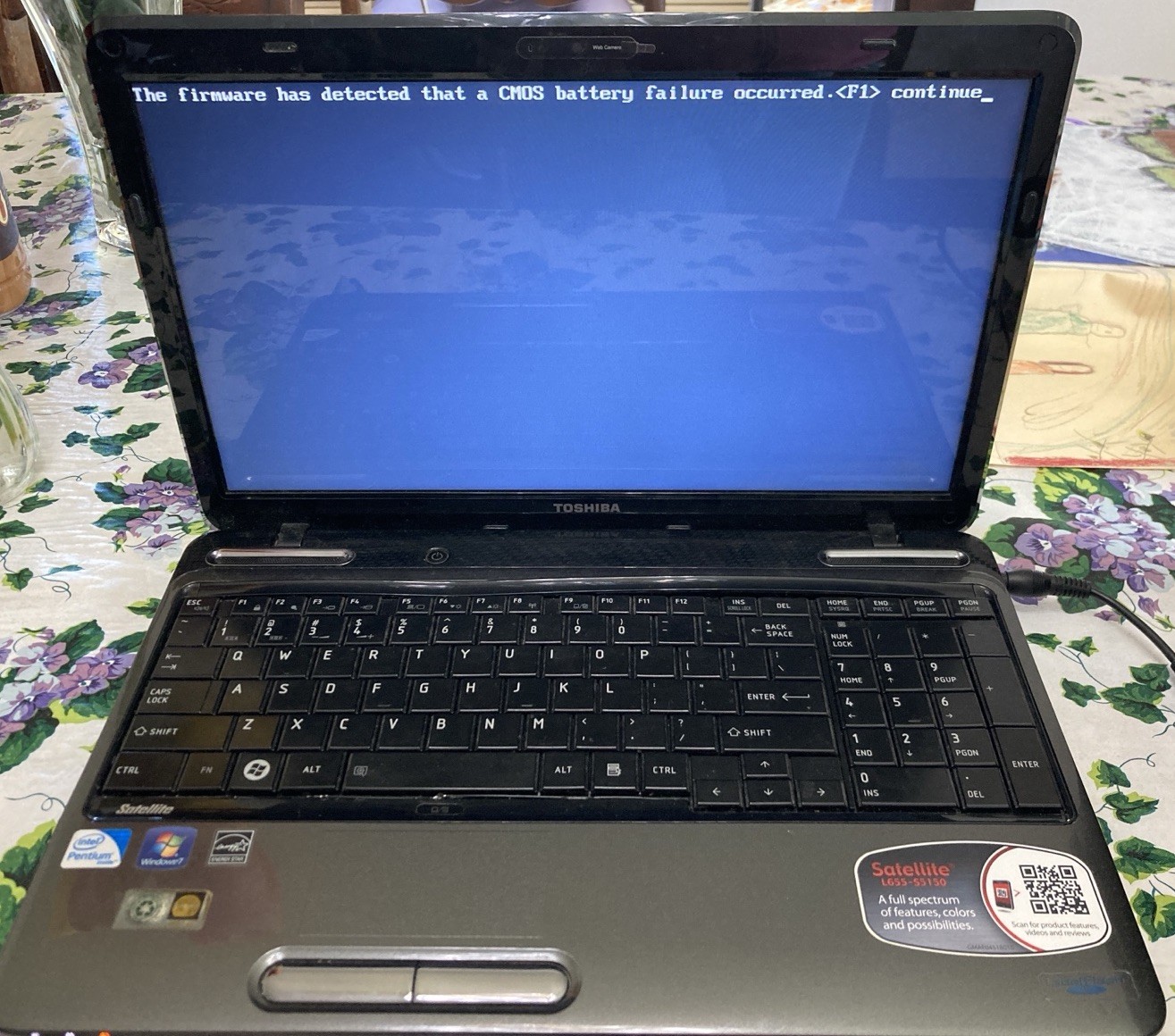Toshiba Satellite L655-S5150 Parts Only! Read Computer & Power Cord