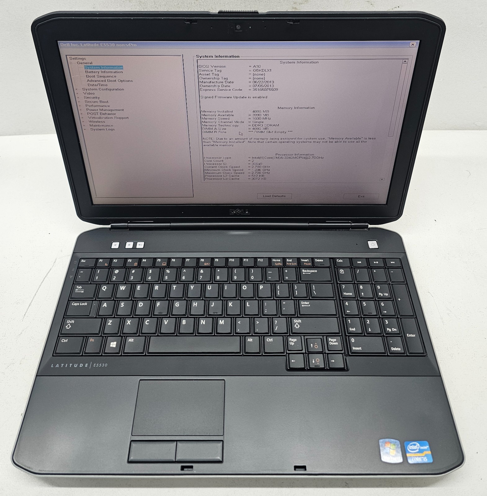 Dell Latitude E5530 15.6″ Laptop Intel Core i5-3340M 4GB Ram NO HD/OS (FL)