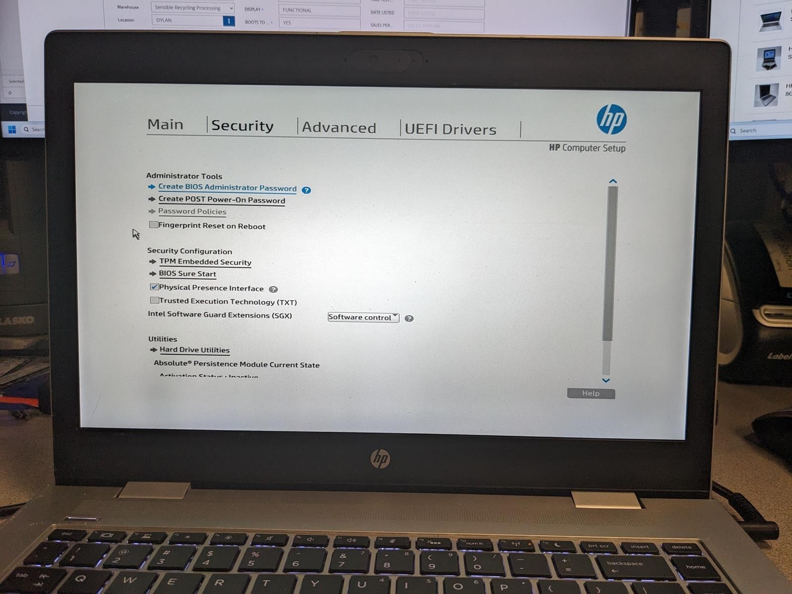 HP PROBOOK 640 G4 i5-8350U @ 1.70GHz, 8GB RAM, NO HDD/OS