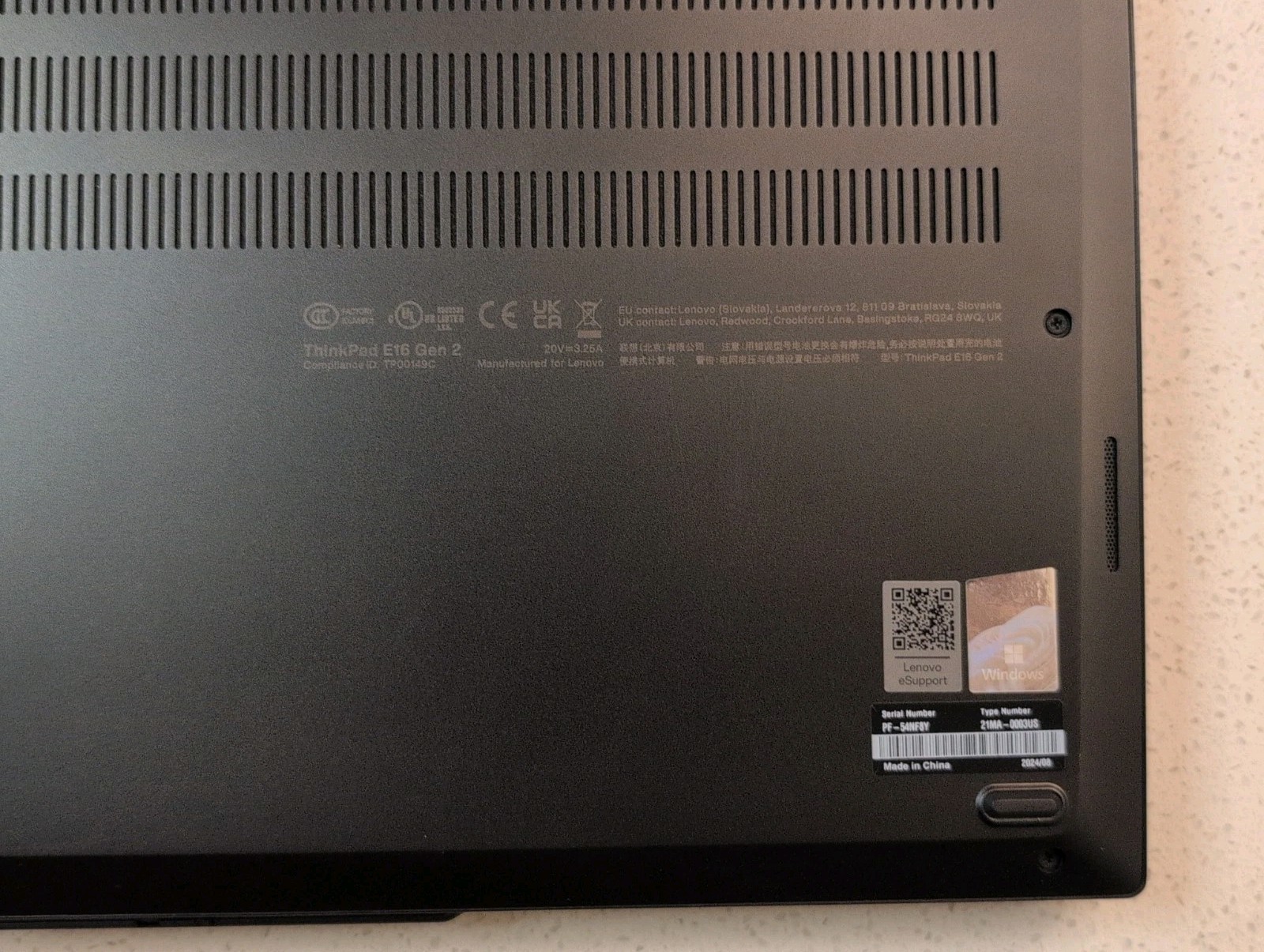 Lenovo ThinkPad E16 Gen 2 Intel Ultra 5 125U 32GB RAM 512GB SSD – EXCELLENT