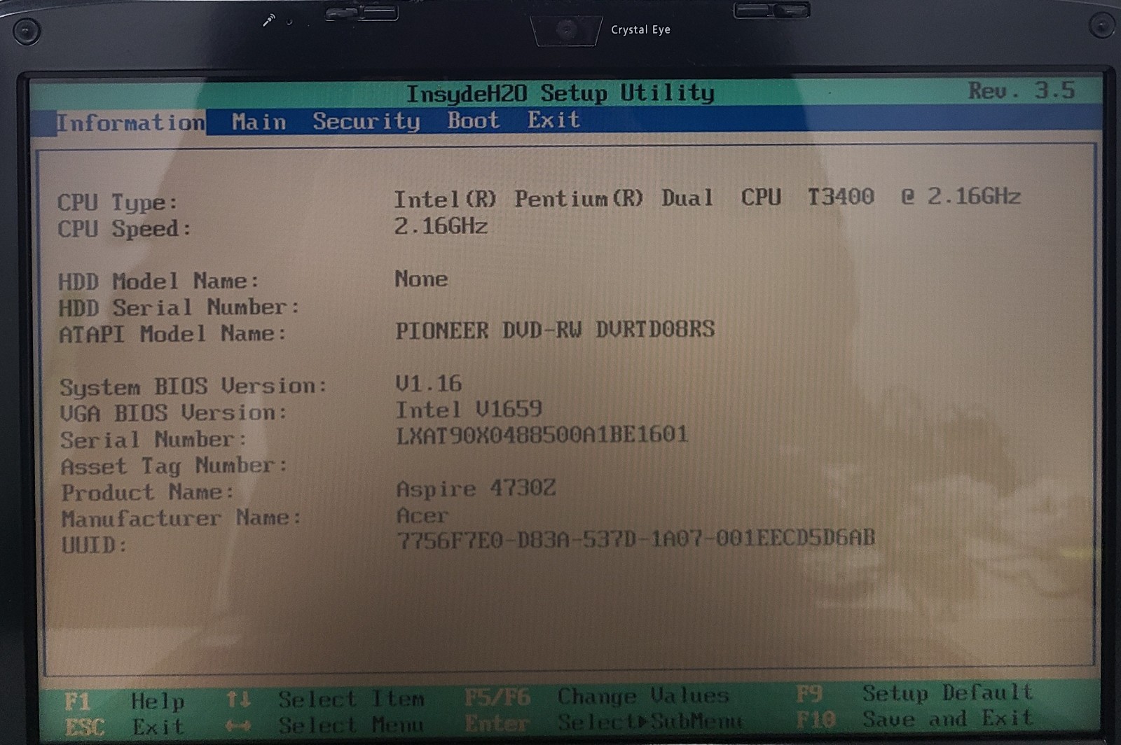Acer Aspire 4730z 14.1″ Laptop Intel Pentium Dual T3400 3GB Ram NO HD/OS (FL)