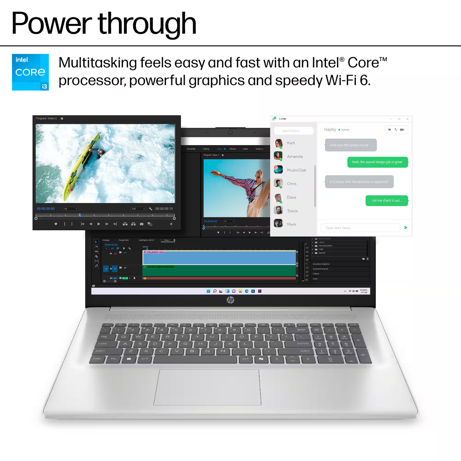 HP Laptop Computer 17.3″ 8-Core Intel i3 8GB RAM 256GB SSD OFFICE Pro, Open Box
