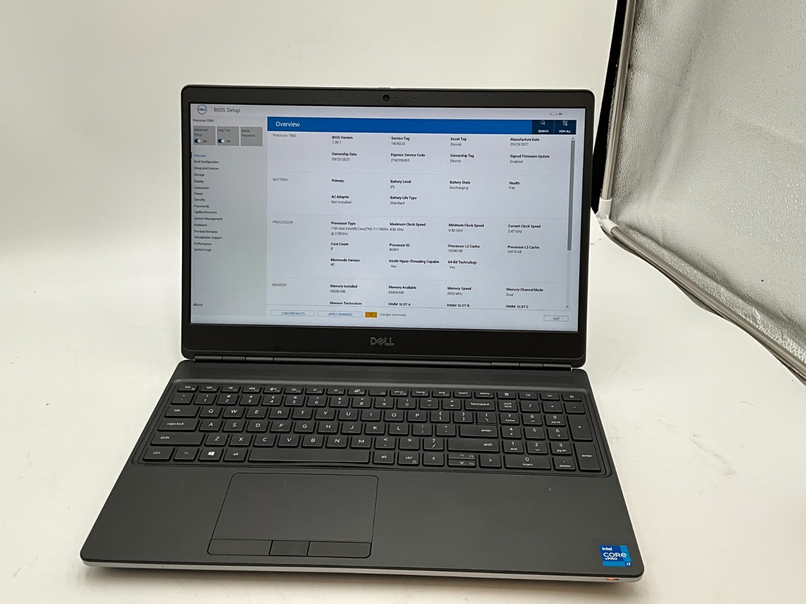 DELL Precision 7560 i7-11850H 2.50g 32GB 1TB T1200 15.6″ NO OS LAPTOP 19CR2J3 *C