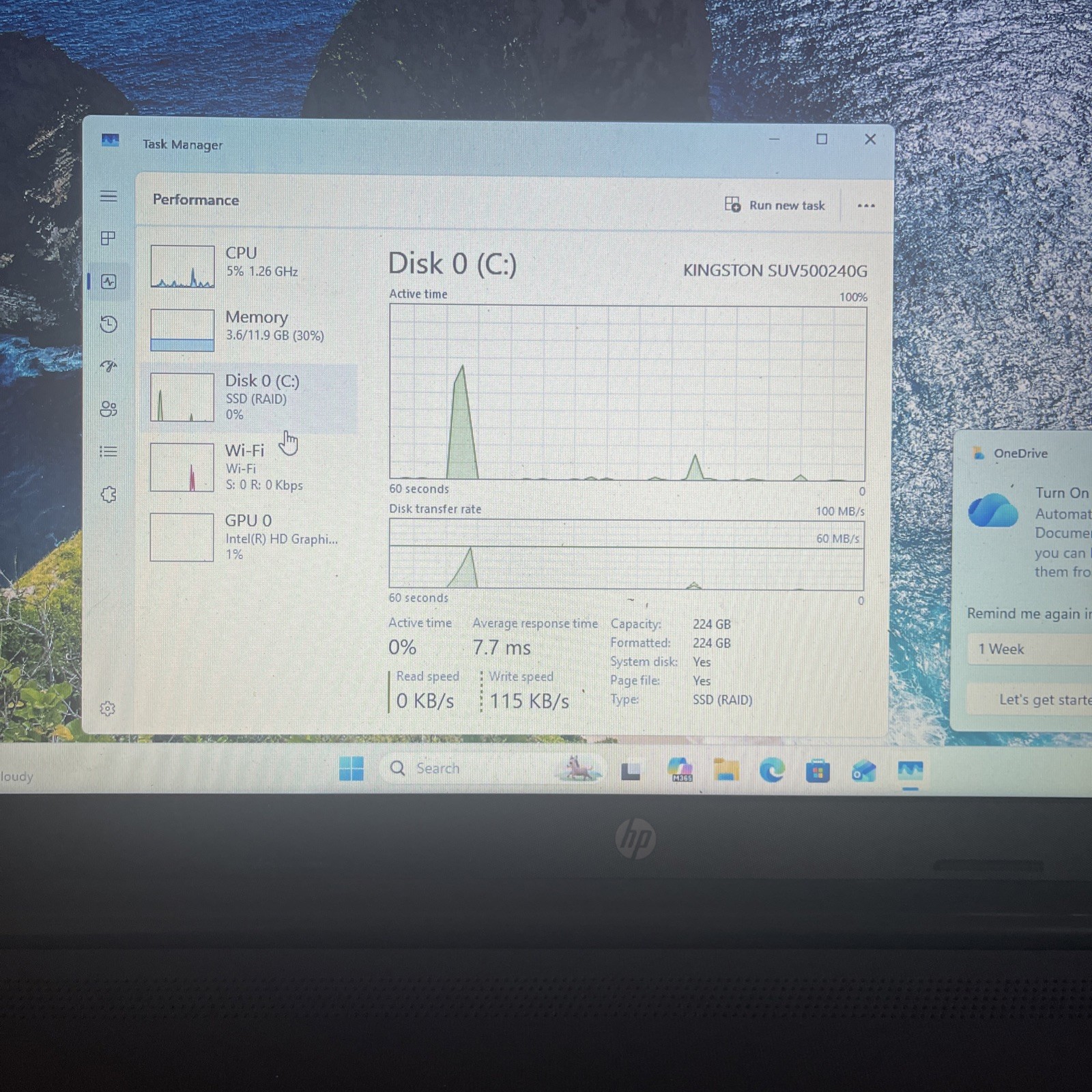 HP 250 G7 15.6″ i3-7020U 12GB RAM 240GB SSD Win11 Pro w/ Charger Fresh OS