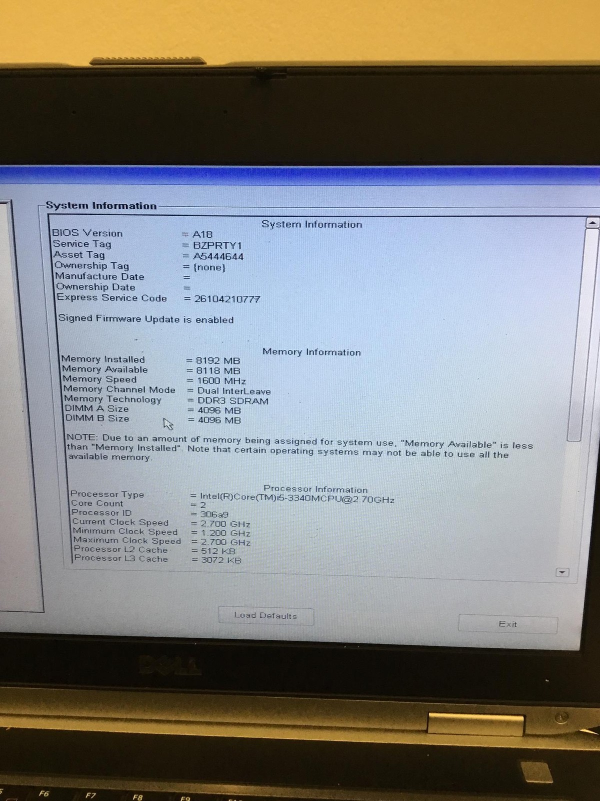 DELL LATITUDE E6430 i5 3340M 2.70Ghz 3rd Gen 14″ Laptop w/8GB Ram, DVDRW, No HDD