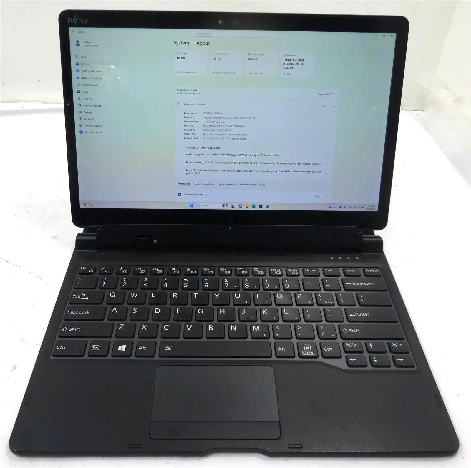 Fujitsu Stylistic Q738 Intel Core i5-8350U 1.7GHz 16GB 128GB SSD
