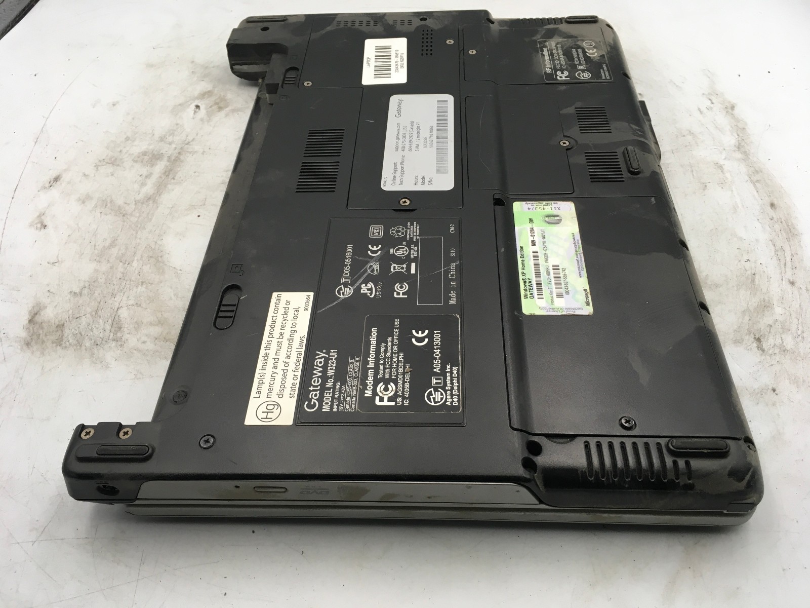 GATEWAY W323 UI1 – BOOTS TO BIOS – INTEL CELERON M – 256MB RAM – READ DESC – BB!