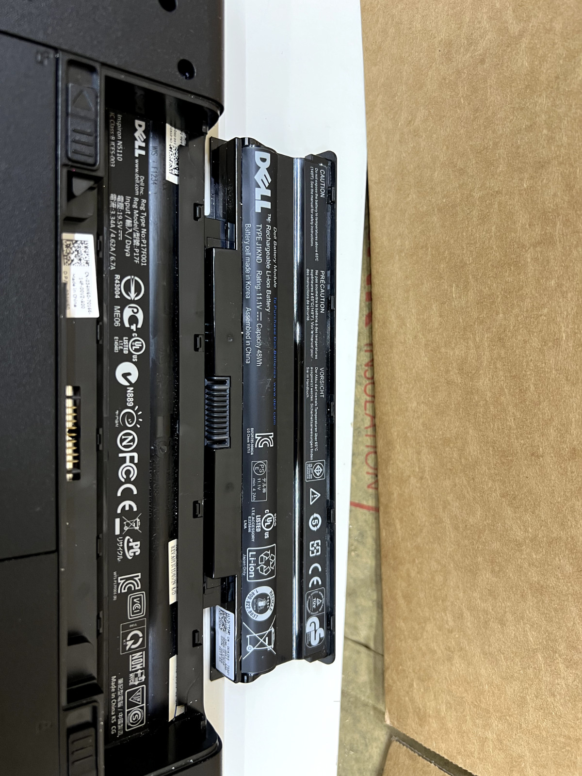 Dell N5110 P17F Intel Core i3 Laptop 4GB RAM 465GB HDD Windows 10 Installed