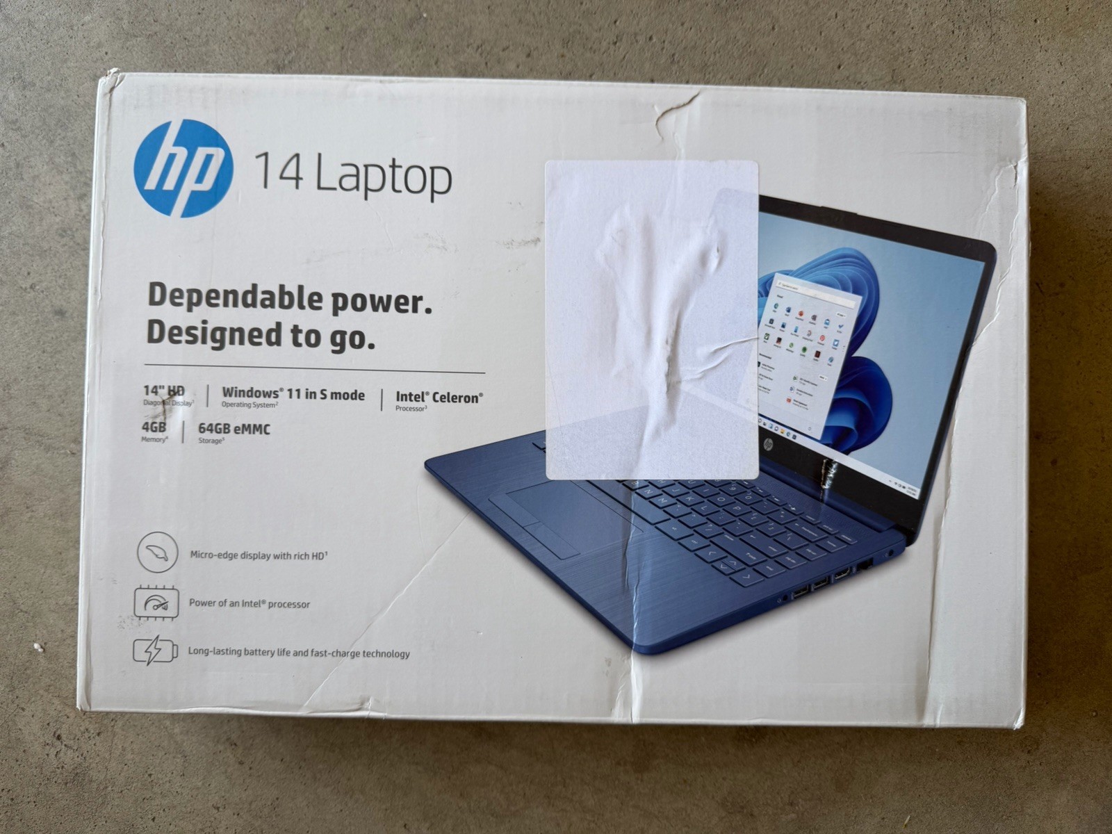HP Stream 14″ Windows Laptop Intel Processor N4120 4GB RAM 64GB eMMC, Blue