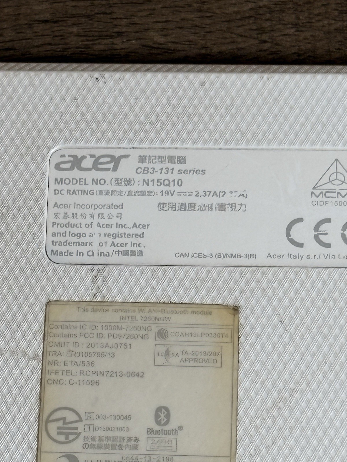 ACER N15Q8 Laptop Intel UNK Storage 11.6 in Screen Wi-Fi No Charger For Parts