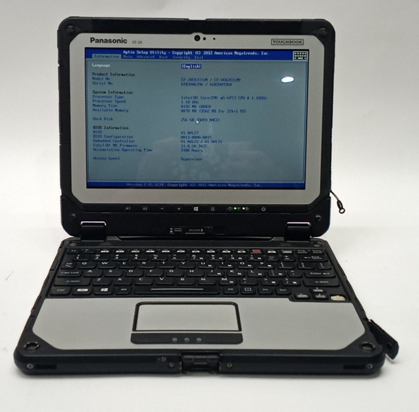 Panasonic ToughBook CF-20 m5-6Y57 VPRO@1.10GHZ 8GB RAM/256GB M.2 WIN 11 WH457*!