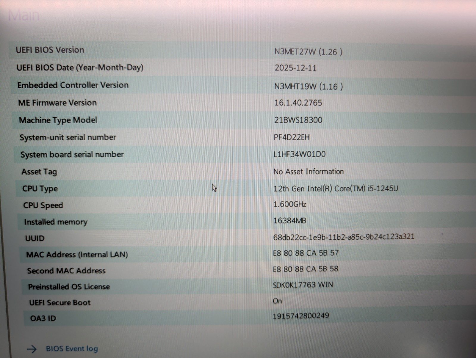 Lenovo Thinkpad T16 Gen1 Notebook 16″ i5 1245U 16GB 256GB SSD | WARRANTY
