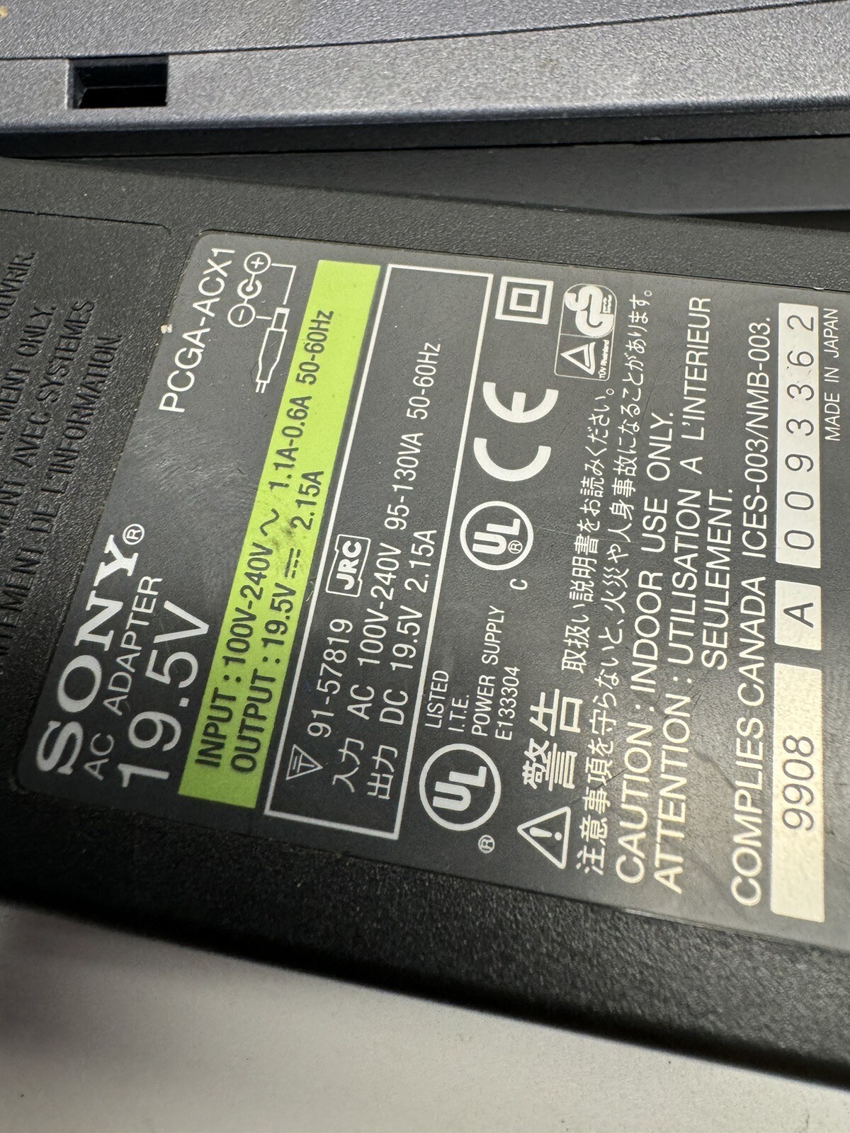 VINTAGE Sony VAIO PCG-F340 Laptop w/OEM Power Adapter For parts or repair.