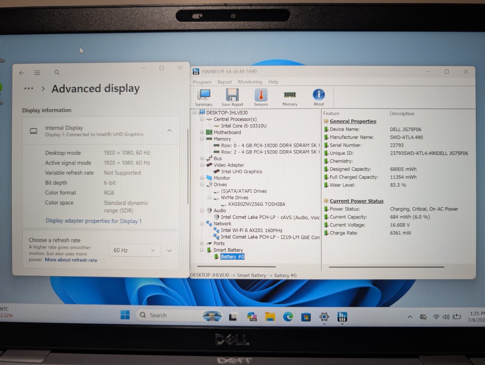 Dell Latitude 5410 | i5 10th Gen 8GB RAM 256GB NVMe SSD | FHD Backlit Win 11 Pro