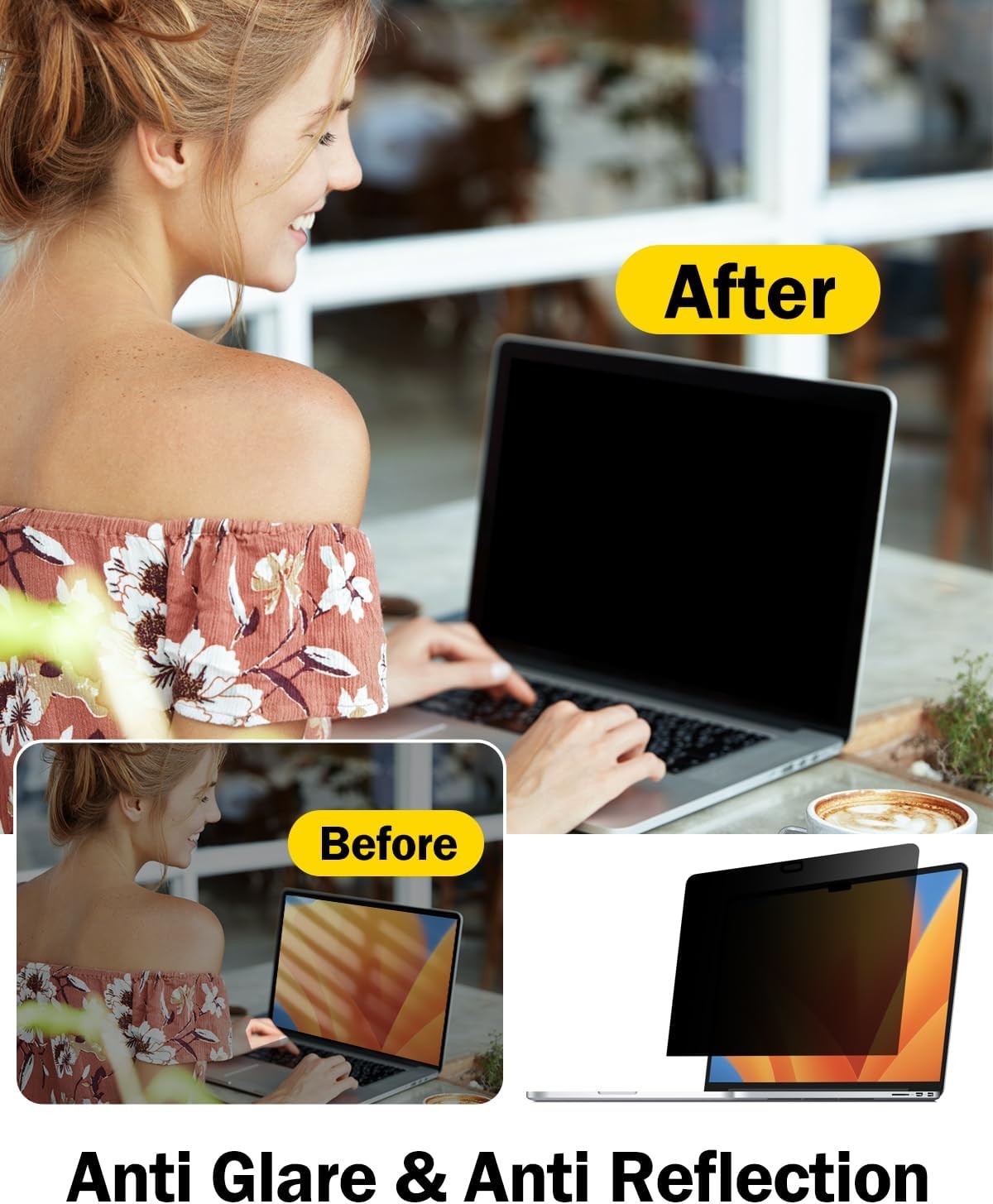 16 Inch 16:10 Anti Glare & Anti Peeping 360° Laptop Privacy Screen Protector