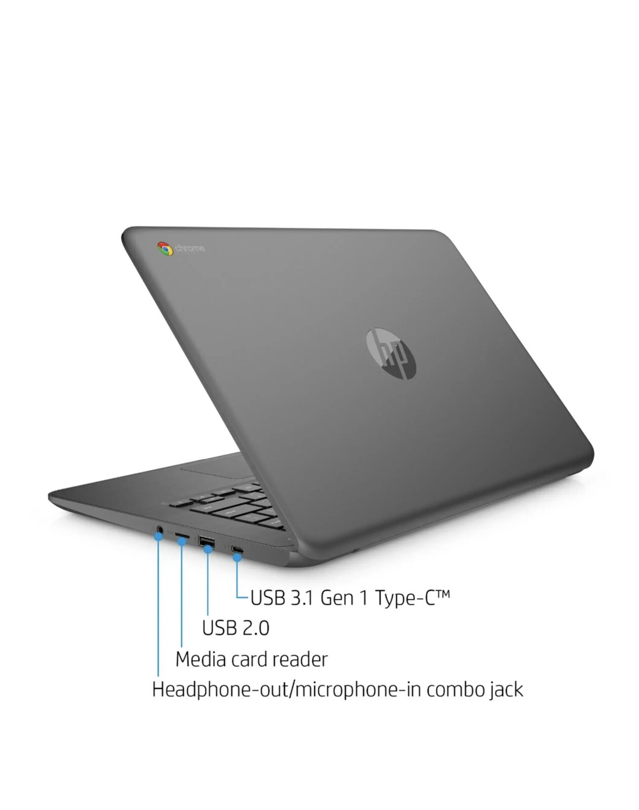HP Chromebook 14-db0023dx 14 inch (32GB, AMD A4 Dual-Core, 2.40GHz, 4GB)…