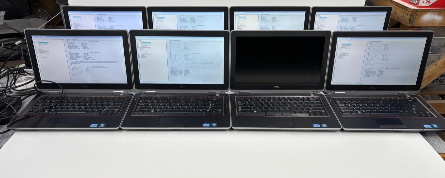 Lot (8) Dell Latitude E6320 13.3 i5-2520M 4GB No HDD No Webcam Bad Battery Parts
