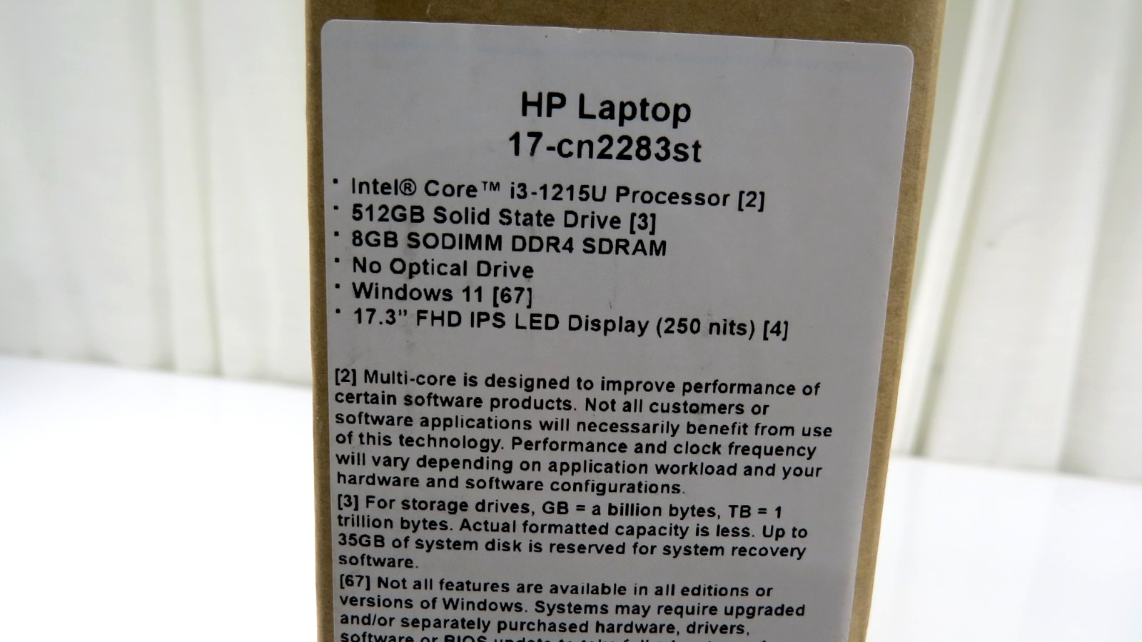 HP 17-cn2283st 17t Laptop 17.3″ Core i3 1.20GHz 8GB RAM 512GB SSD Win 11 Silver