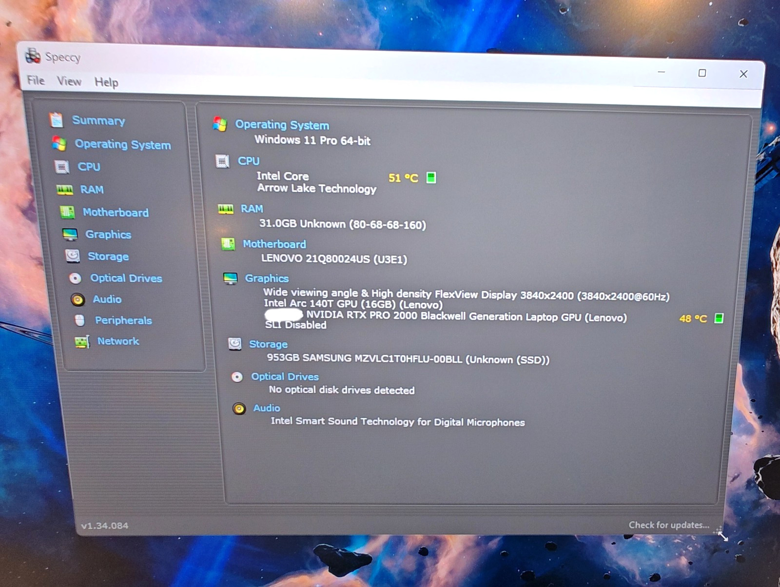 Lenovo ThinkPad P1 Gen 8 (UHD+) — Ultra 7 255H 32GB RAM 1TB SSD RTX PRO 2000