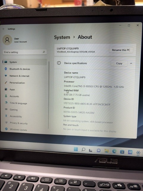 ASUS X515J Intel 10th Gen Core i3 Laptop