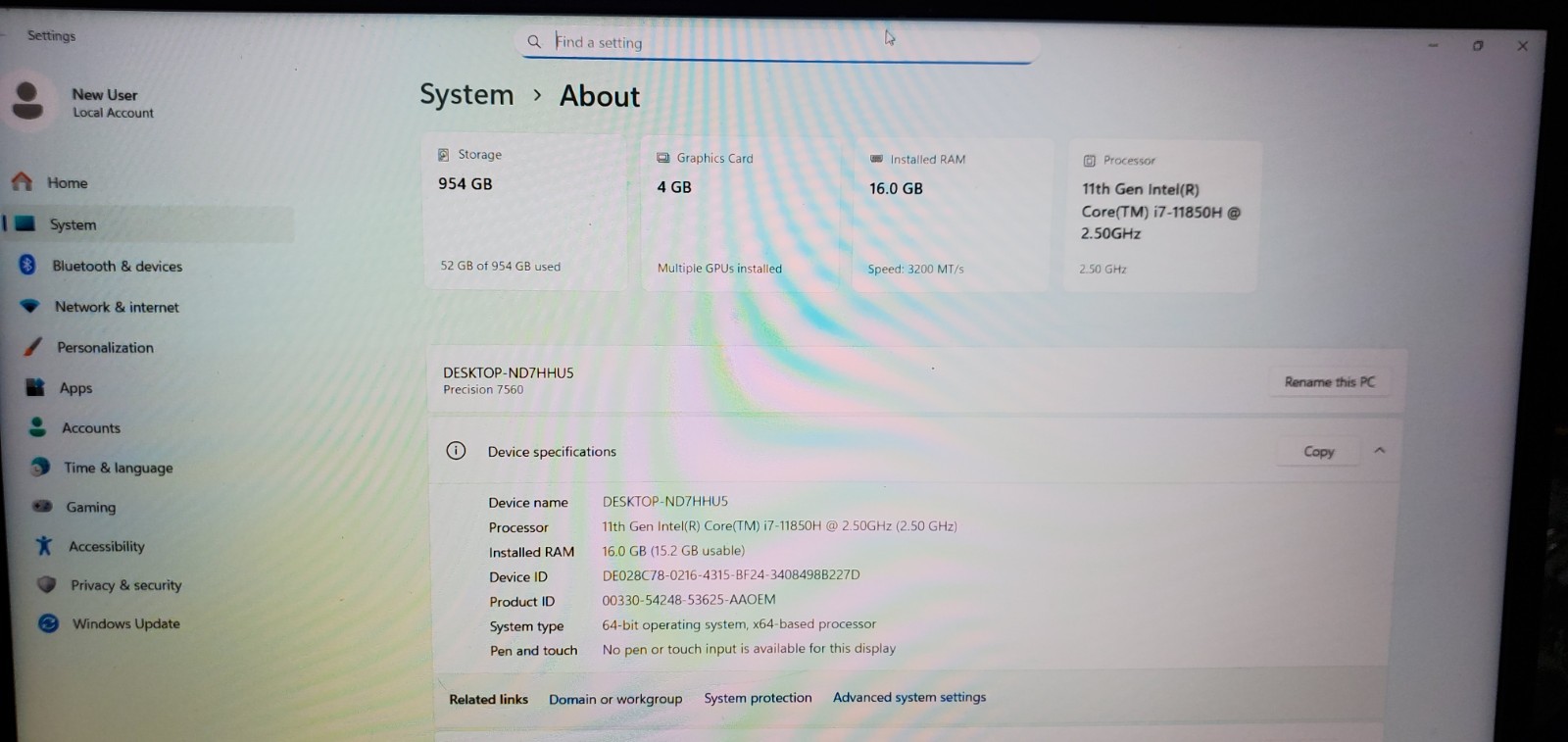 Dell Precision 7560 Laptop Intel Core i7-11th Gen 16GB RAM 1TB SSD W11P