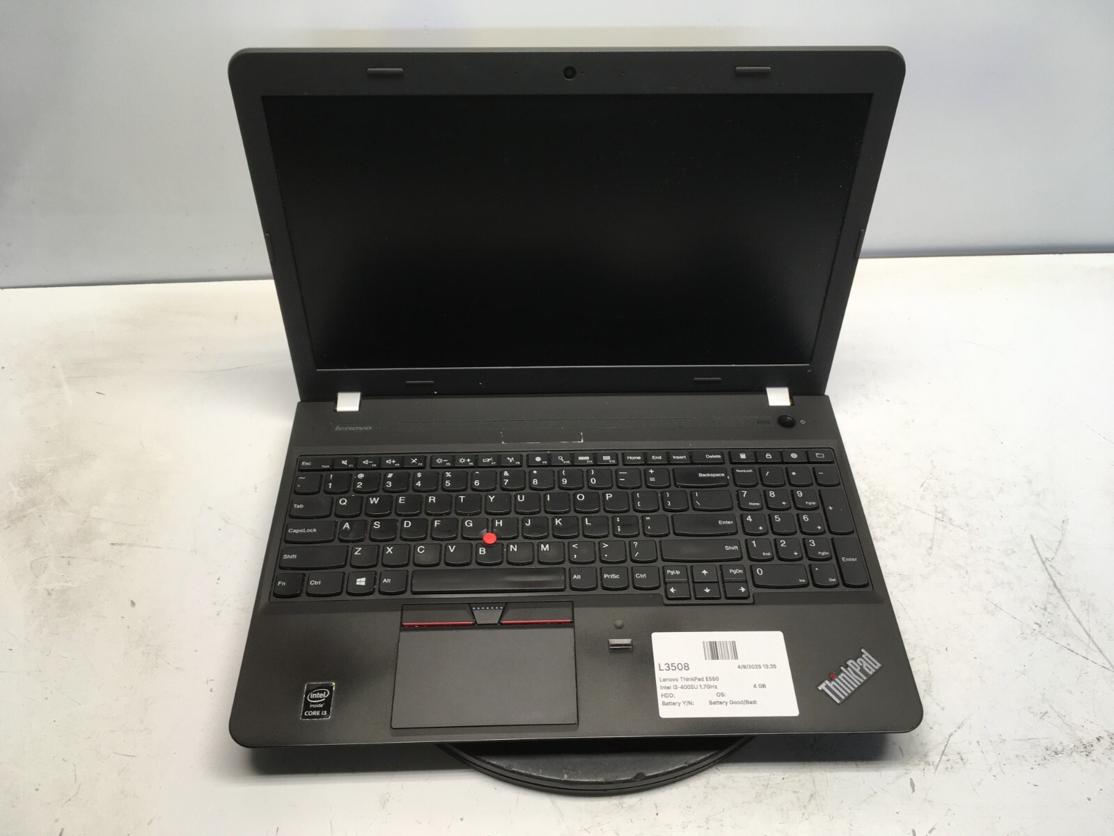 Lenovo ThinkPad E550 Intel i3-4005U 1.7GHz 4 GB NO HDD