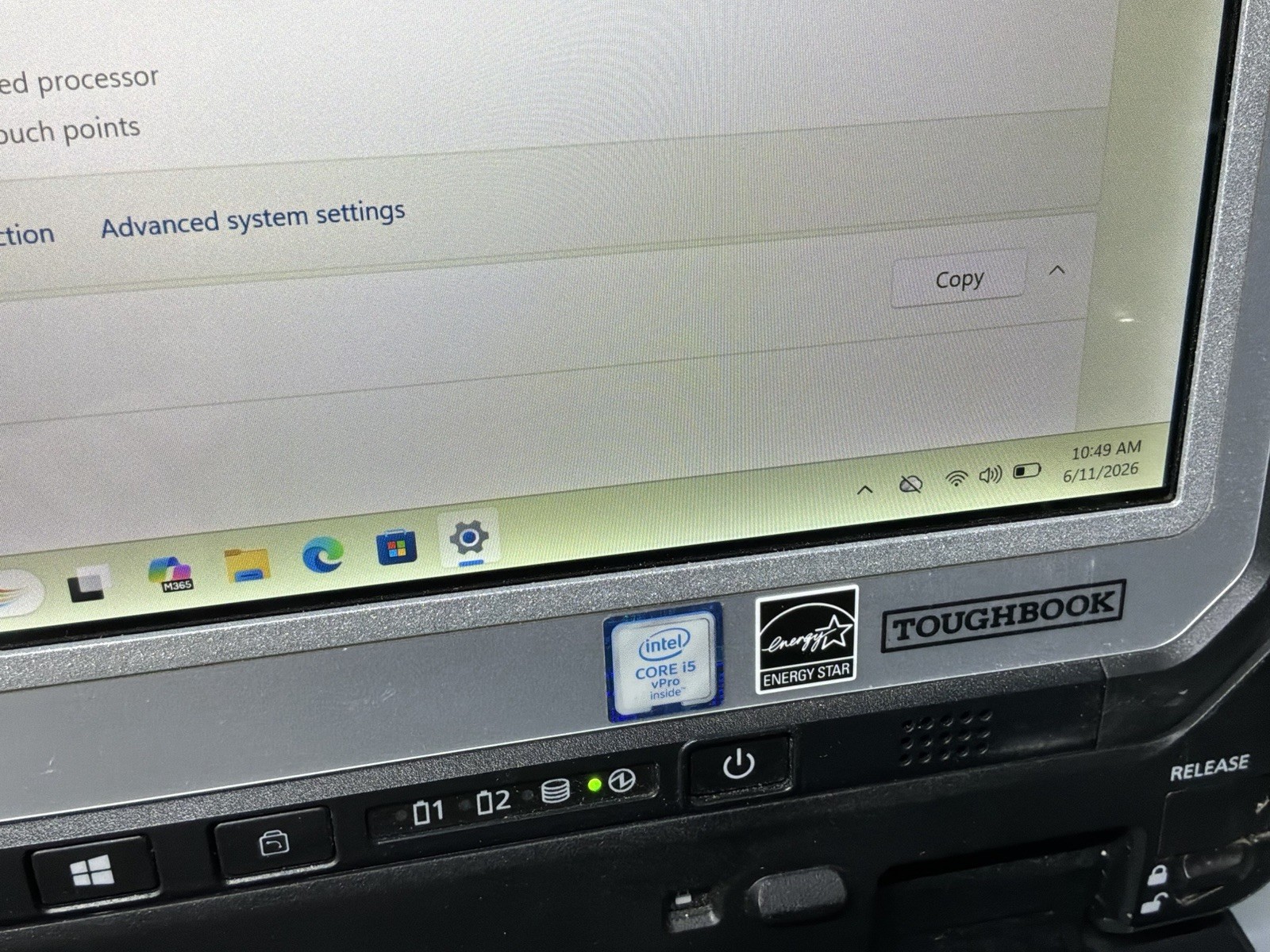 Toughbook Panasonic CF-33 I5-6300U 8GB RAM 256GB SSD W11P W/CHARGER LOT 2