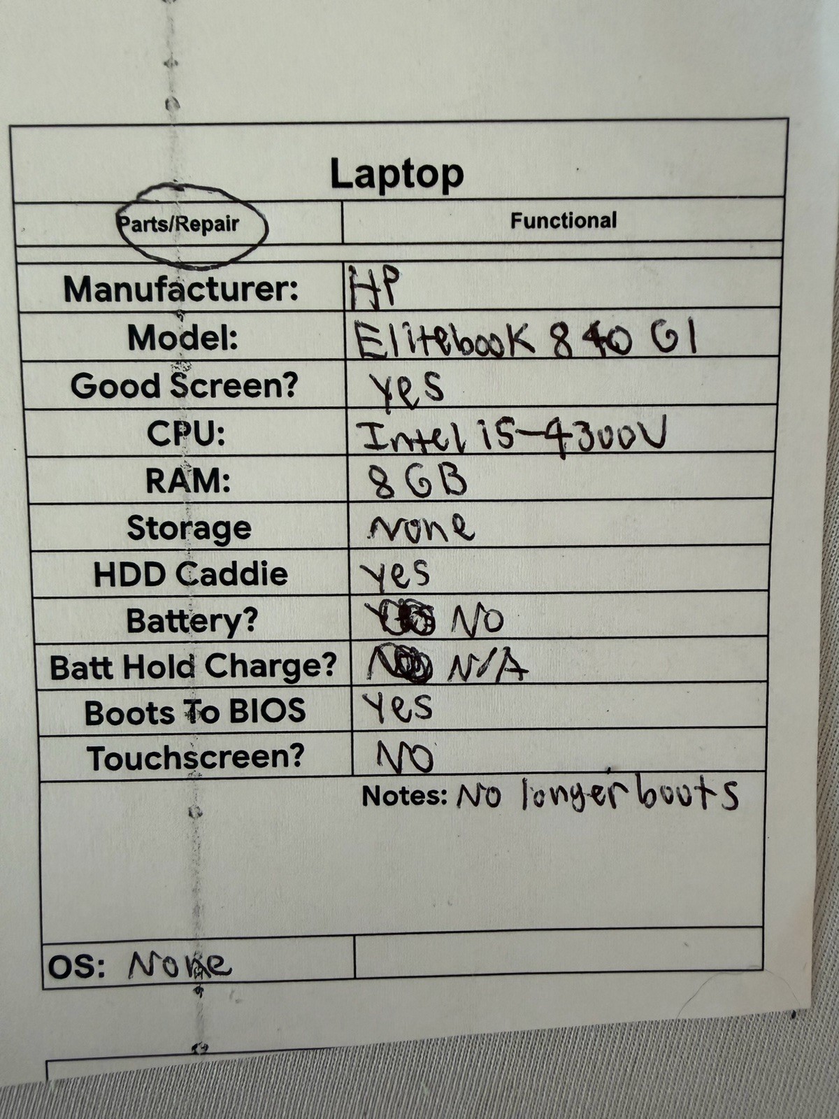 HP Elitebook 840 G1 Laptop – Good Screen – Intel i5-4300U – RAM 8 GB – Read Des