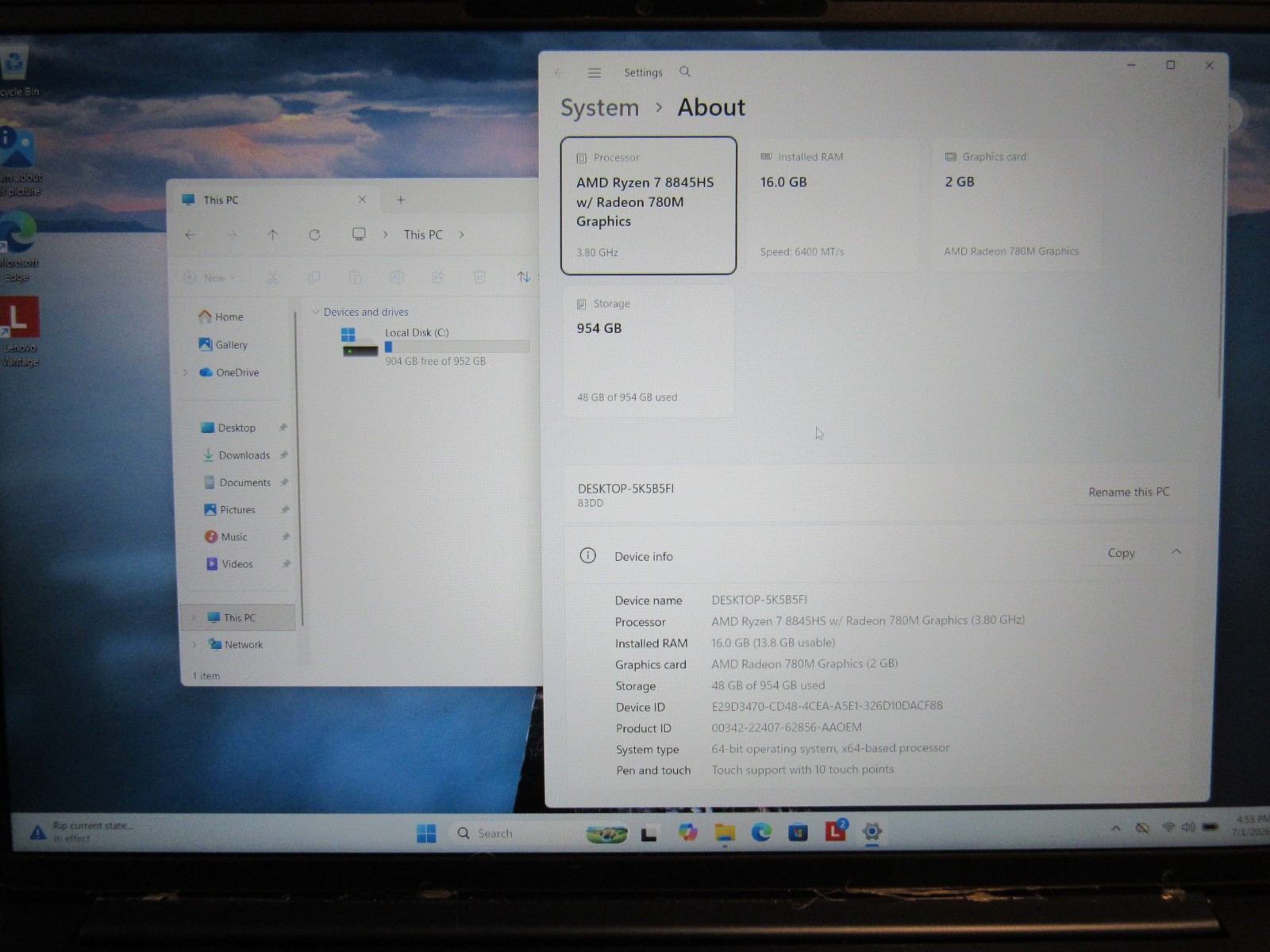 LENOVO IDEAPAD 16AHP9 2-in-1 16GB RAM 1TB SSD 16″ FHD+ TOUCHSCREEN GOOD
