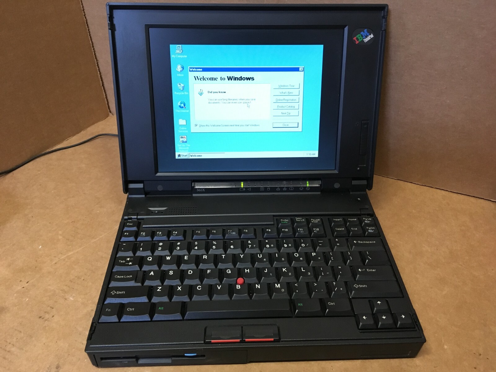 Rare Vintage IBM ThinkPad 365X Pentium  LAPTOP WINDOWS 95 Installed, FDD