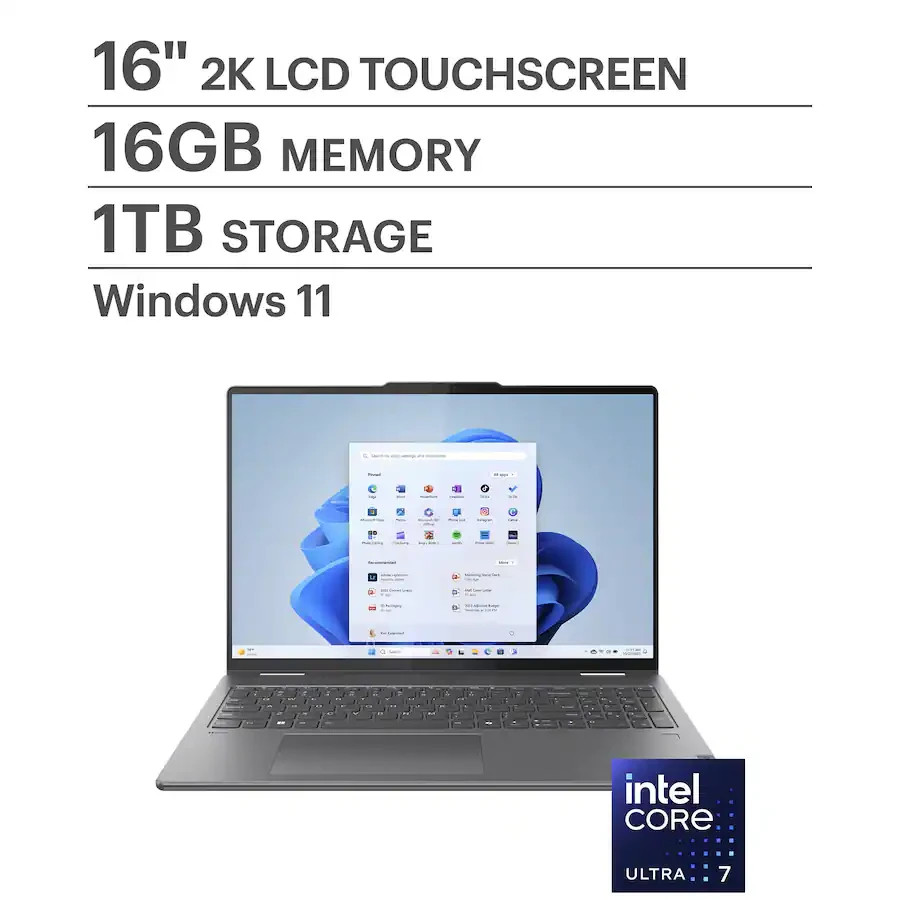 Lenovo – Yoga 7i 2-in-1 16″ 2K Touchscreen Laptop – Intel Core Ultra 7 155U 2023