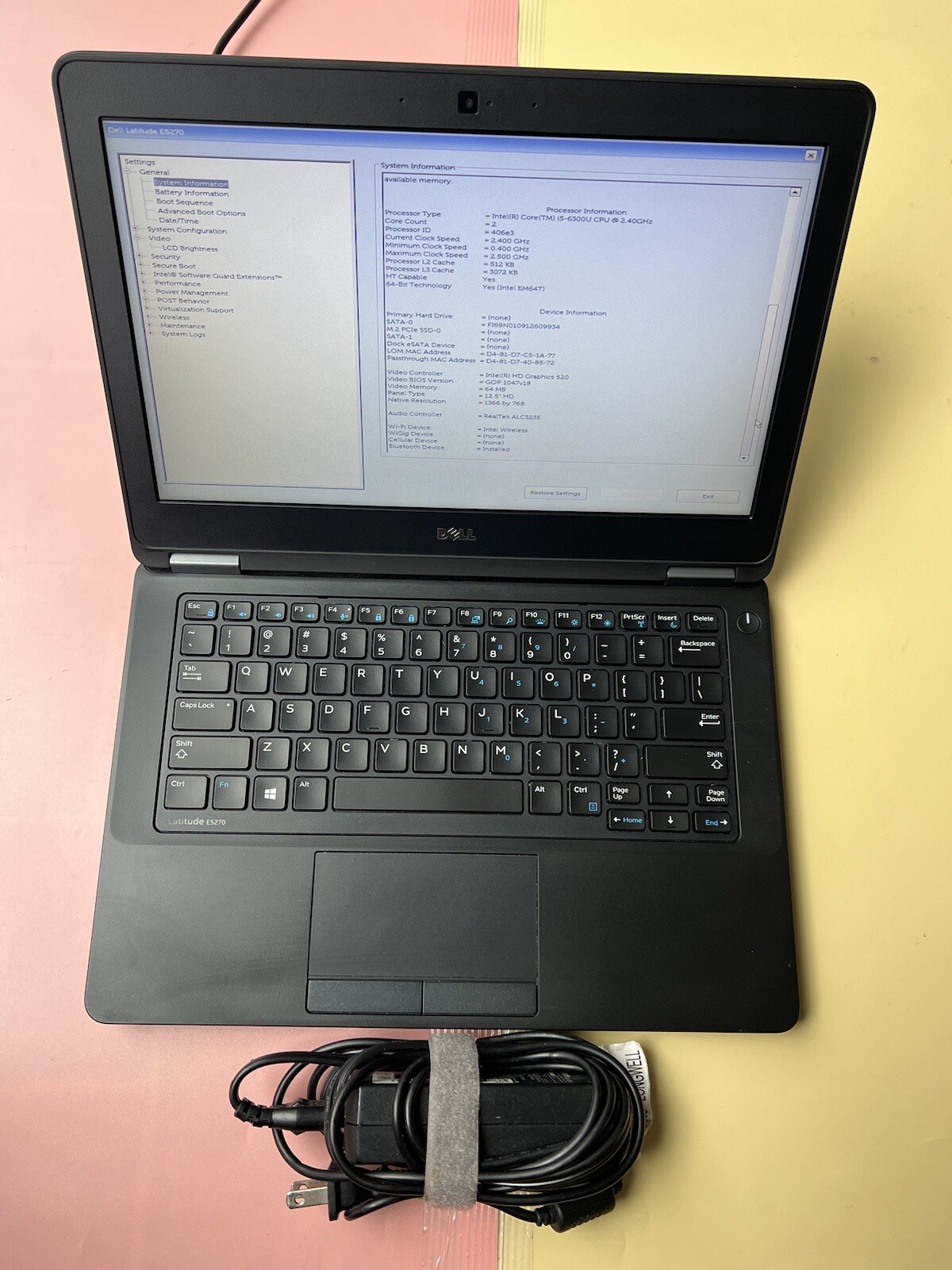 Dell Latitude E5270 Core i5-6300U 12GB RAM 256GB SSD WEBCAM BACKLIT BLUETOOTH