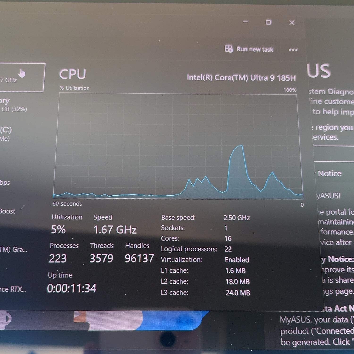 Asus Vivobook Pro 15.6″ Core Ultra 9 185H 2.5GHz 24GB RAM 2TB SSD RTX 3050