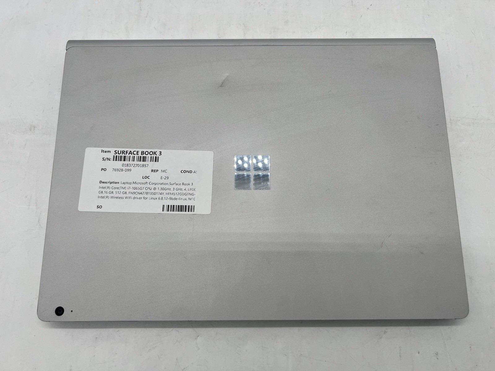 Microsoft Surface Book 3, Core i7-1065G7, 1.30GHz, 32GB, 512GB NVMe-No HDD/OS/AC