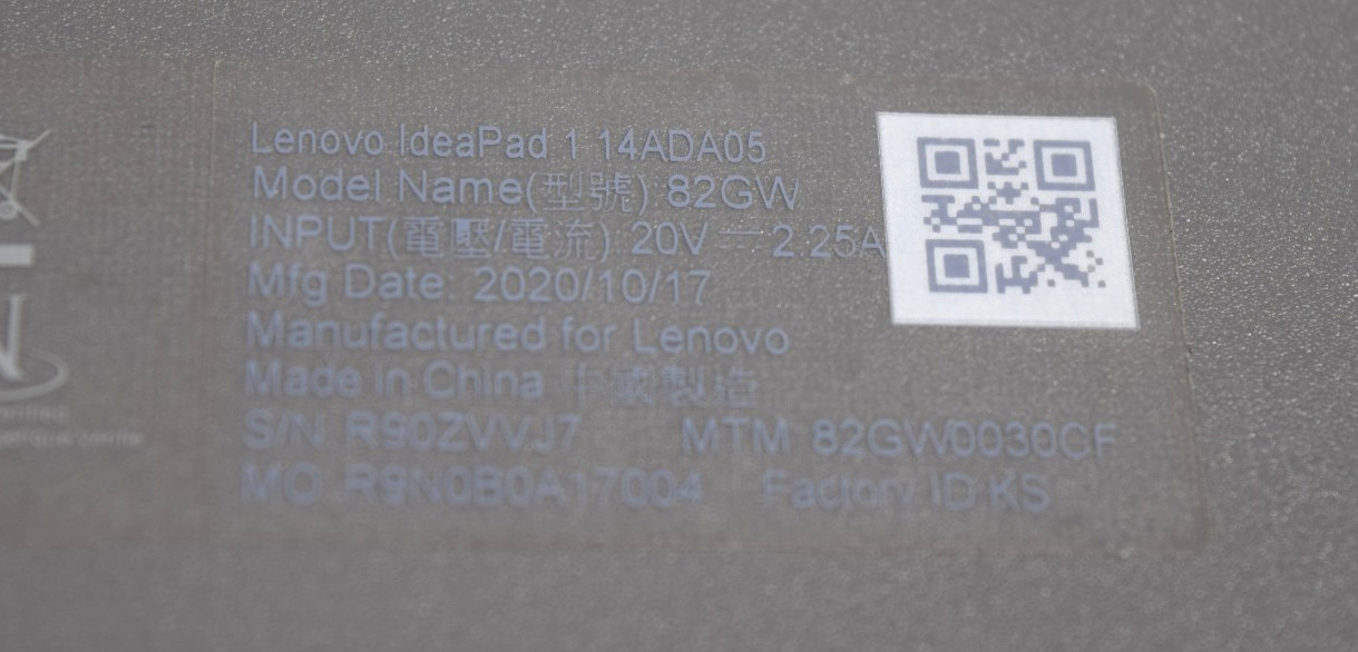 Lenovo IdeaPad 1 14ADA05 14″ Athlon Silver 3050e 1.4GHz 4GB RAM 128GB SSD