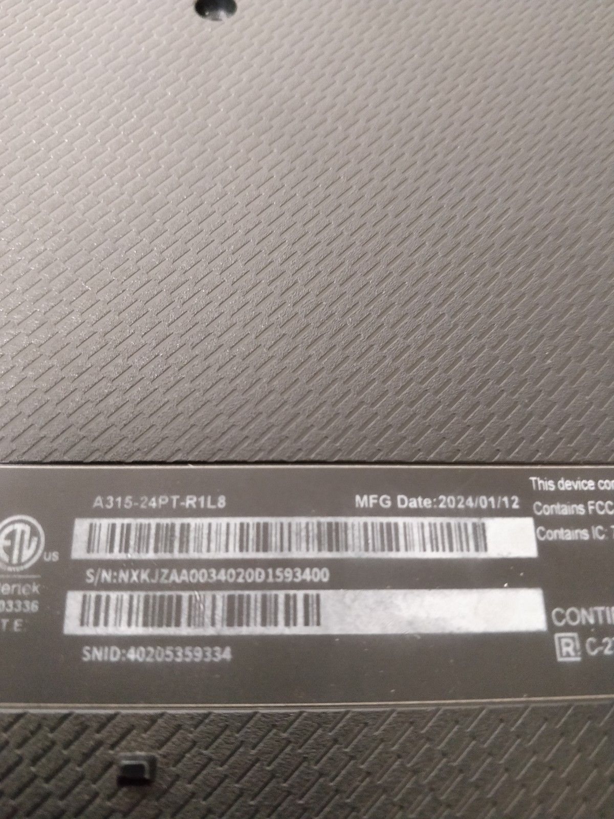 Acer Aspire 3 A315-24PT AMD Ryzen 5-7520U@2.80GHz 8GB RAM NO DRIVE PARTS 8715