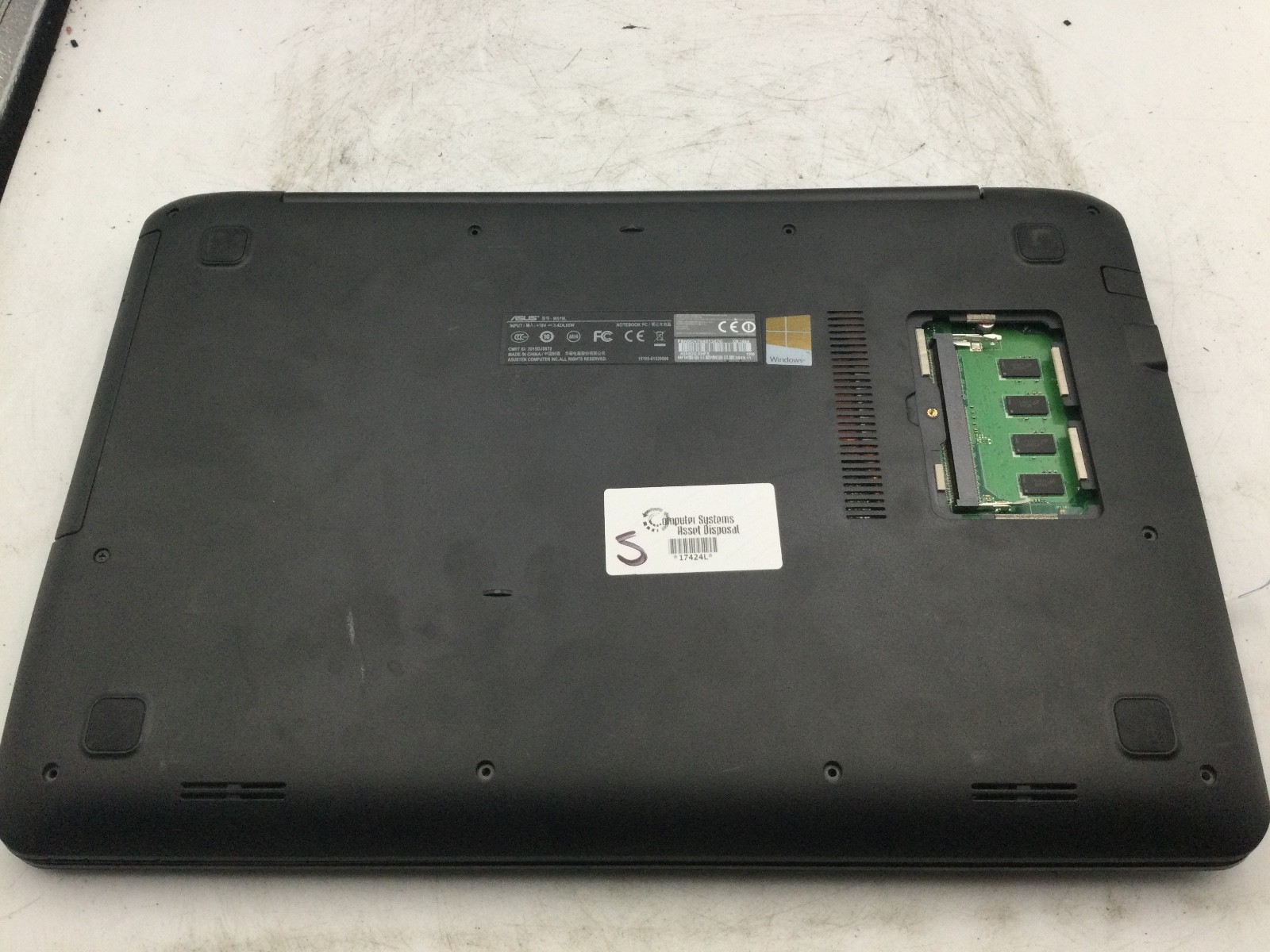 ASUS A555D W519L – FOR PARTS – AMD QUAD CORE FX – NO RAM – 15″ – READ DESCRIP-BB