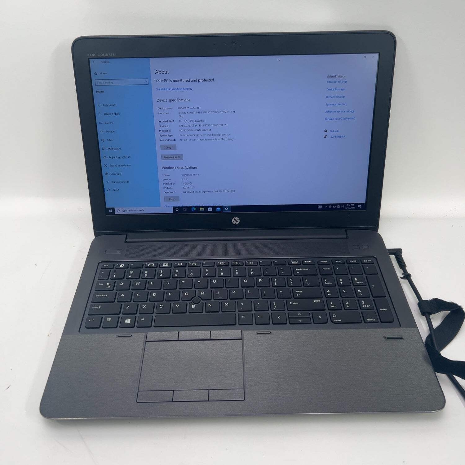 HP ZBook 15 G3 i7-6820hq 16GB RAM 256GB