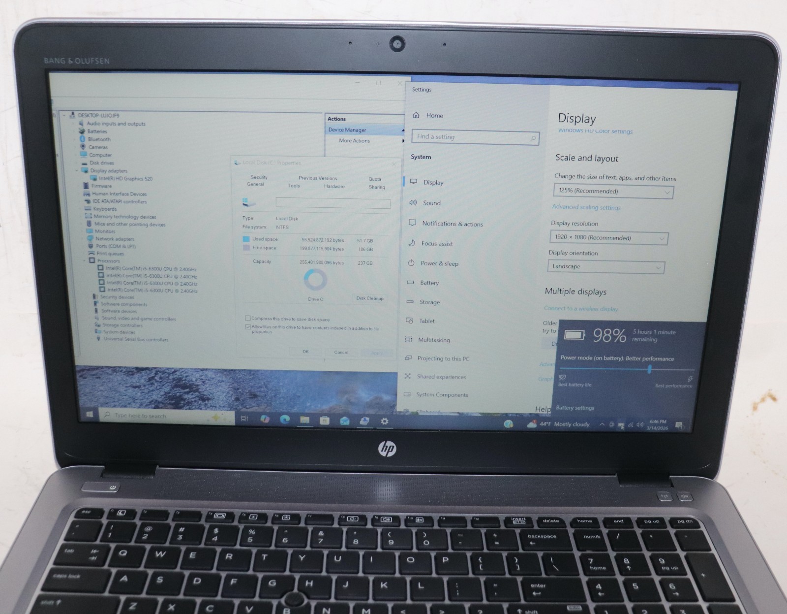 HP EliteBook 850 G3 |Intel Core i5@2.40 GHz|12GB RAM|256GBSSD|WIN 10 Prof|Webcam