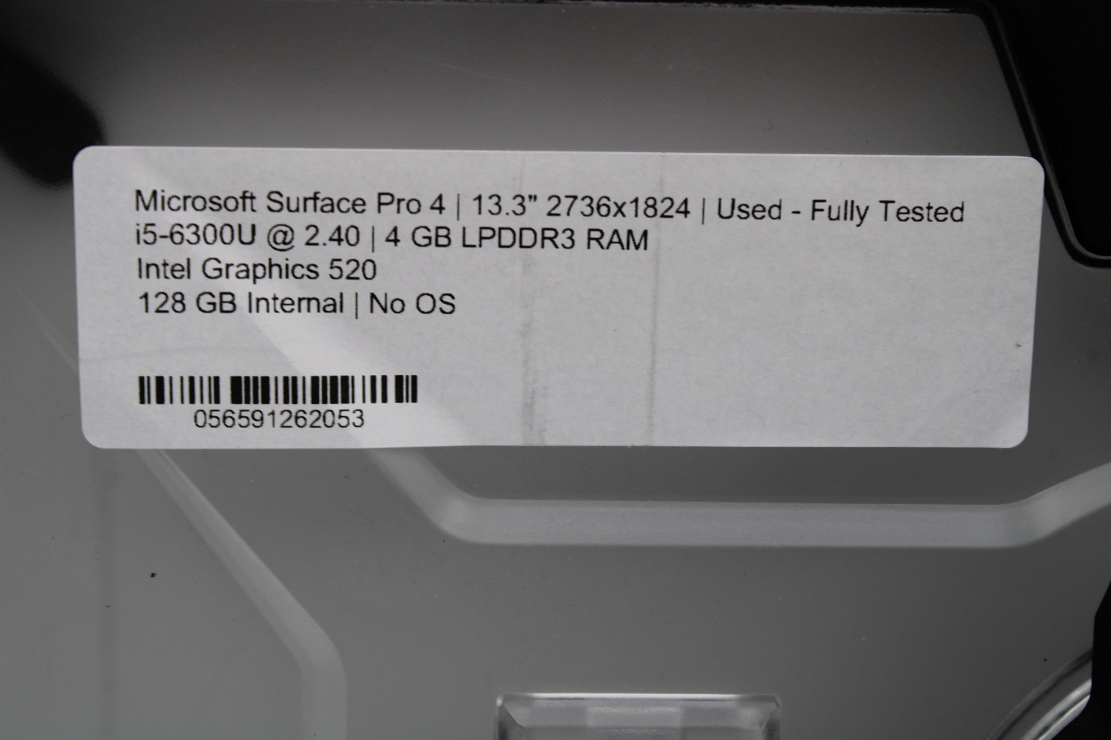 Microsoft Surface Pro 4 1724 i5-6300U 4GB RAM 128GB SSD No OS
