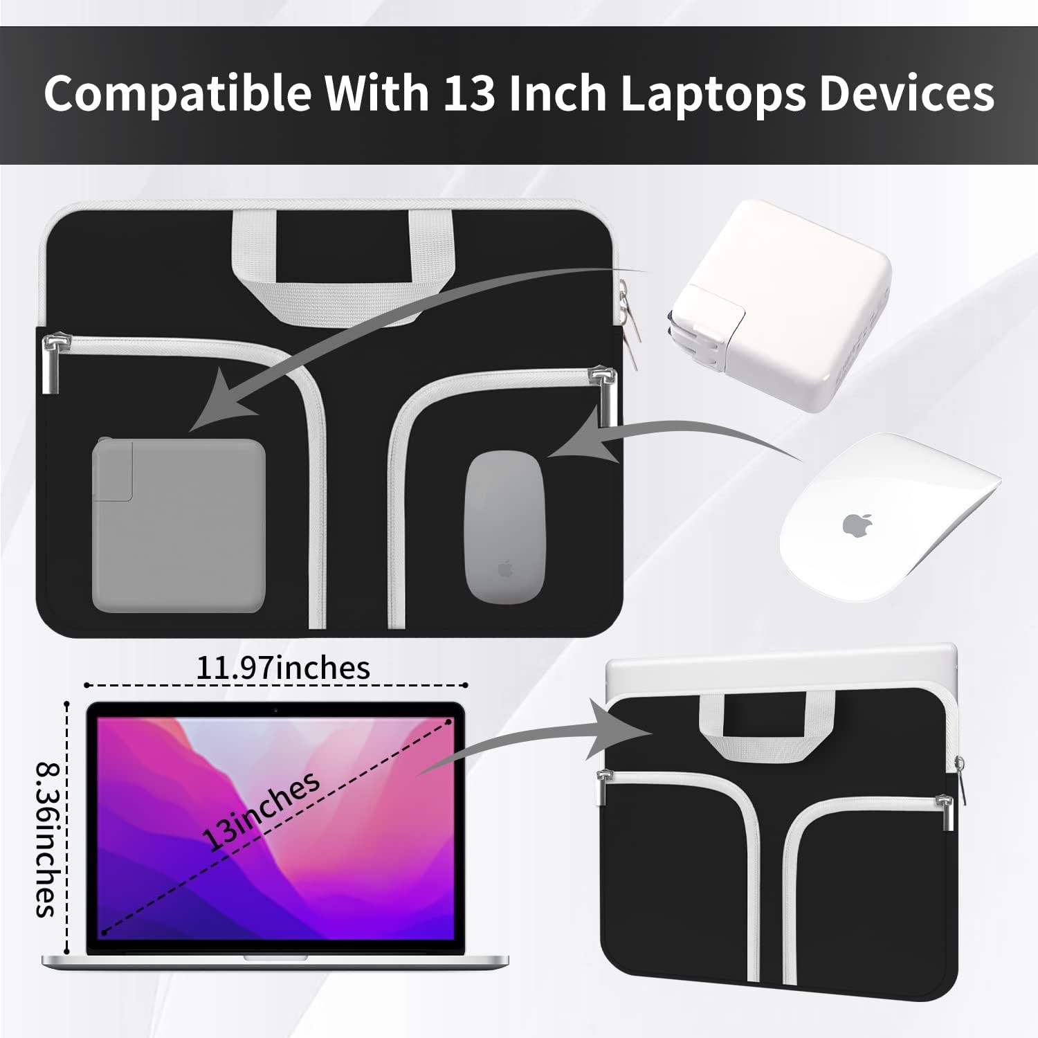 Chromebook Case, 11.6-12.3 Laptop Sleeve Neoprene Computer Bag for Acer R11/Spin