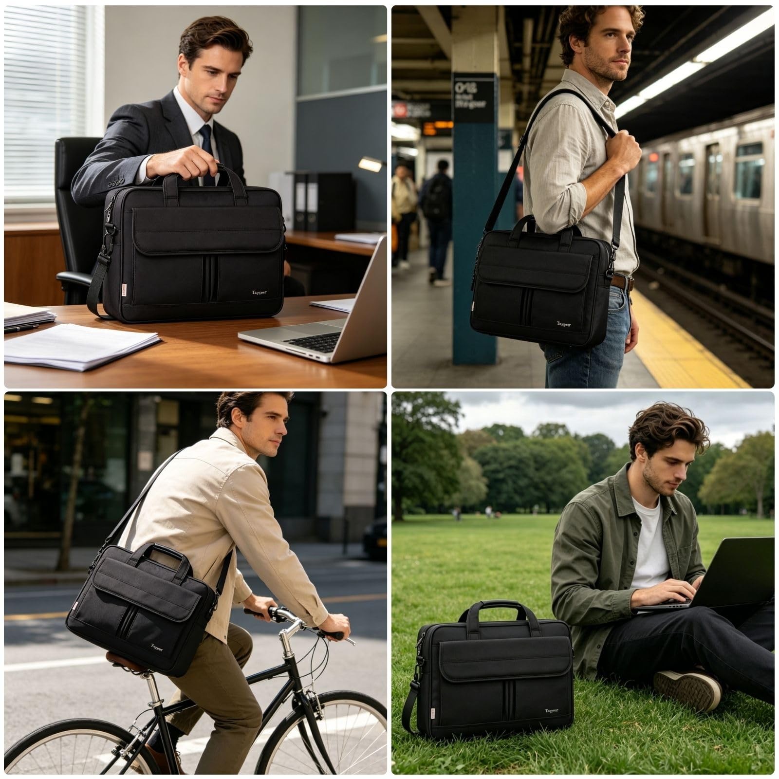Taygeer Laptop Bag 15.6 Inch, Business Briefcase Gifts for Men Women, Water Resi
