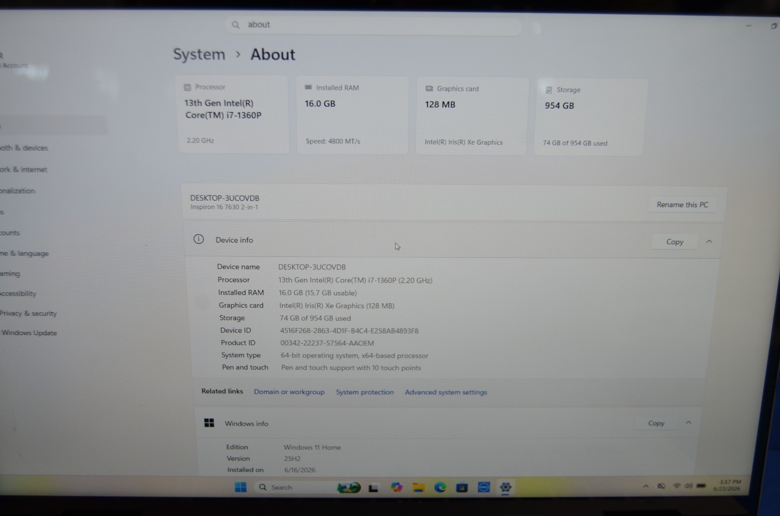 Dell Inspiron 16 Plus 7630 16″ Intel i7-13620H 2.4GHz 16GB RAM 1TB
