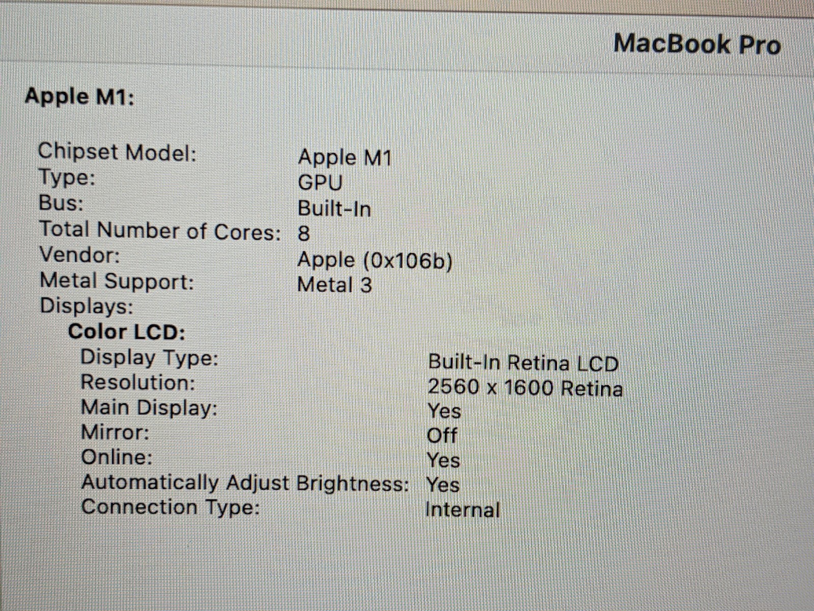 Apple MacBook Pro A2338 2020 13.3″ M1 8CPU/8GPU 3.2GHz 16GB 512GB MYDA2LL/A +PA