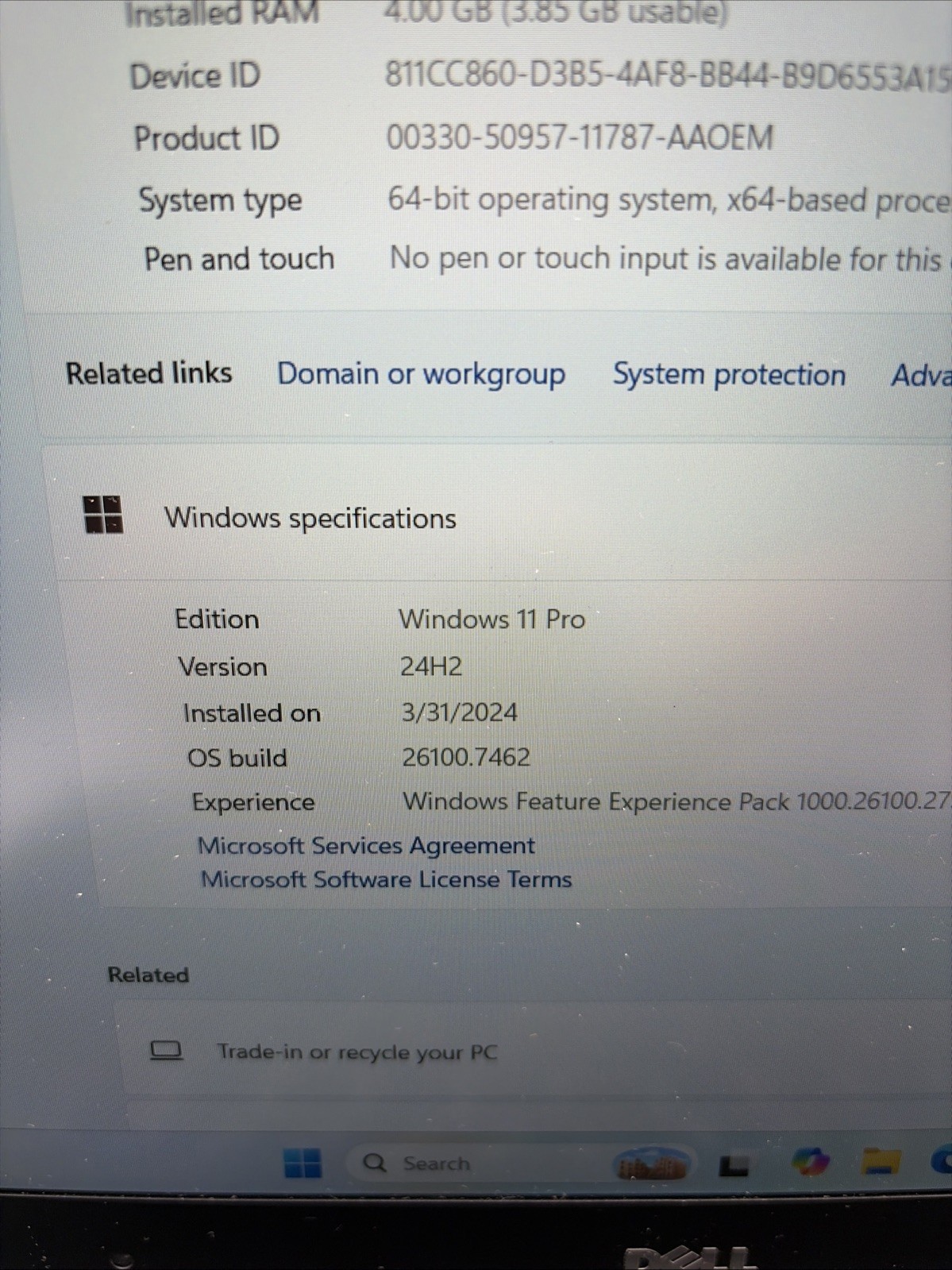 Dell Precision 5520 Xeon E3-1505M v6 4GB RAM 128GB SSD PARTS (L75)