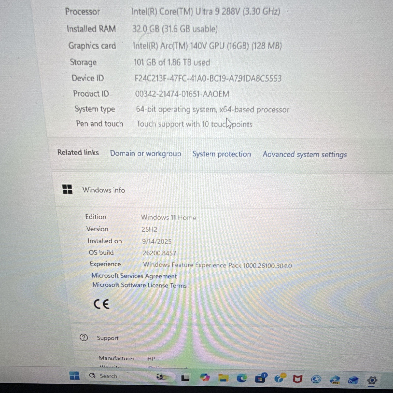 HP OmniBook X 17(2025) 17.3” Touch Core Ultra 9 288V 32GB 2TB SSD W11H