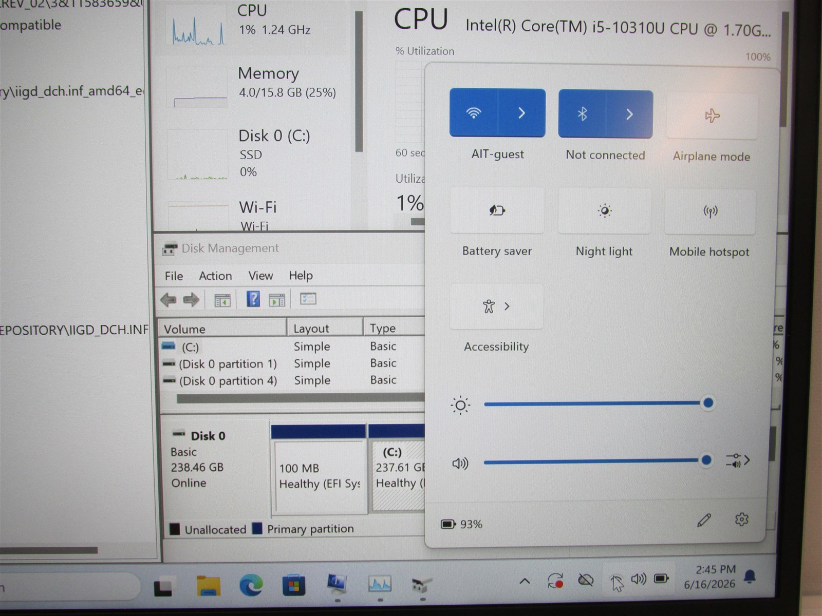 HP Elitebook 840 G7 i5-10310U 1.7GHz 16GB RAM 256GB NVME 14″ W11 Pro Touch DENTS
