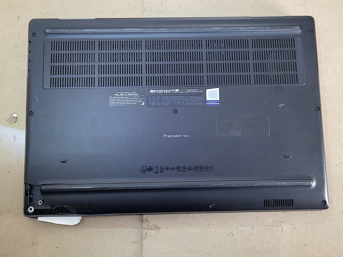 DELL PRECISION 7530 P74F 15.6″ Laptop Core I7-8850H 8GB 512GB SEE NOTES